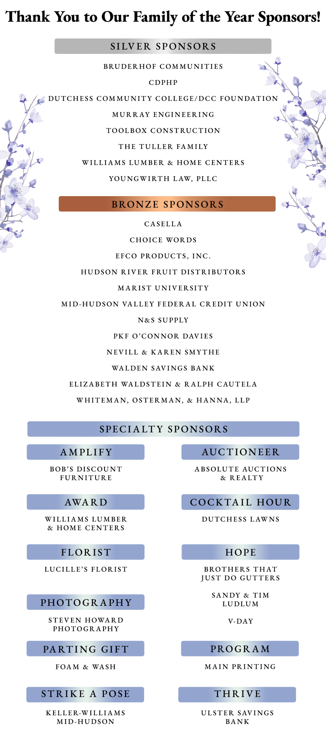 FOY Sponsors