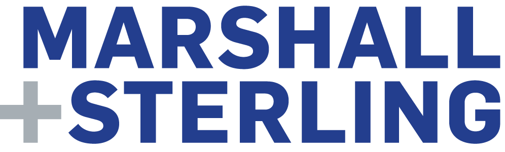 Marshall + Sterling Blue and Grey Logo