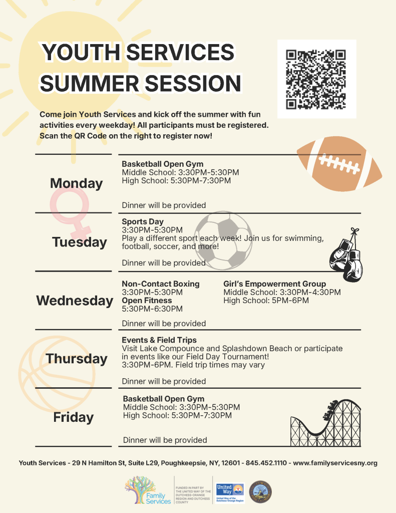Youth Services Flyer with Programs