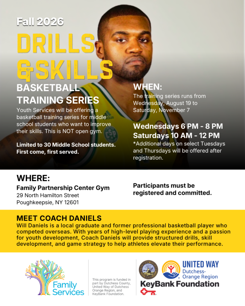 Basketball flyer with image of player