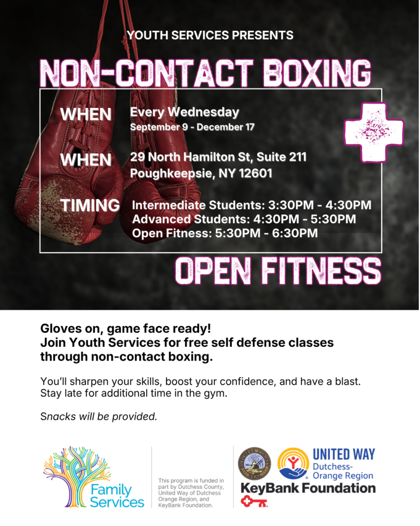 Dark background boxing gloves flyer