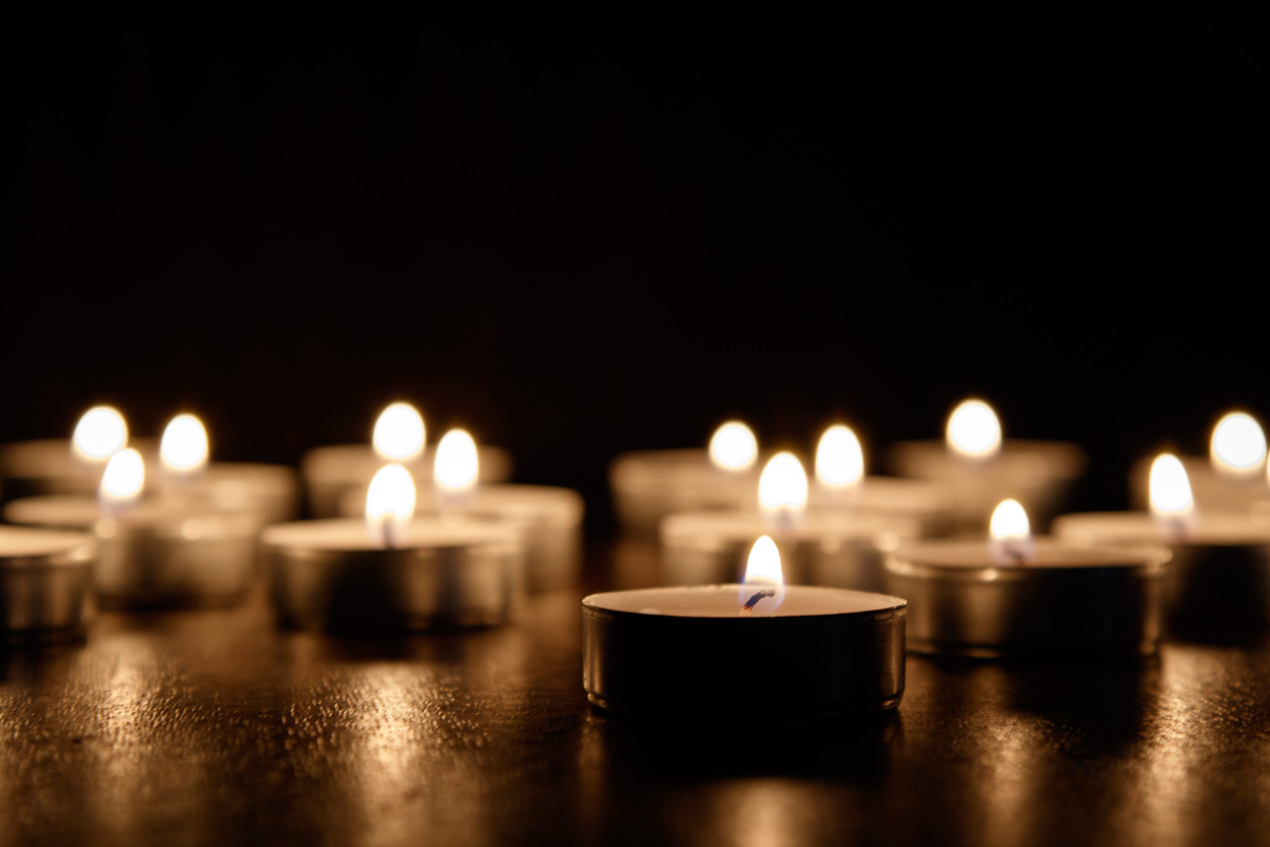 Votive Candles in Dark