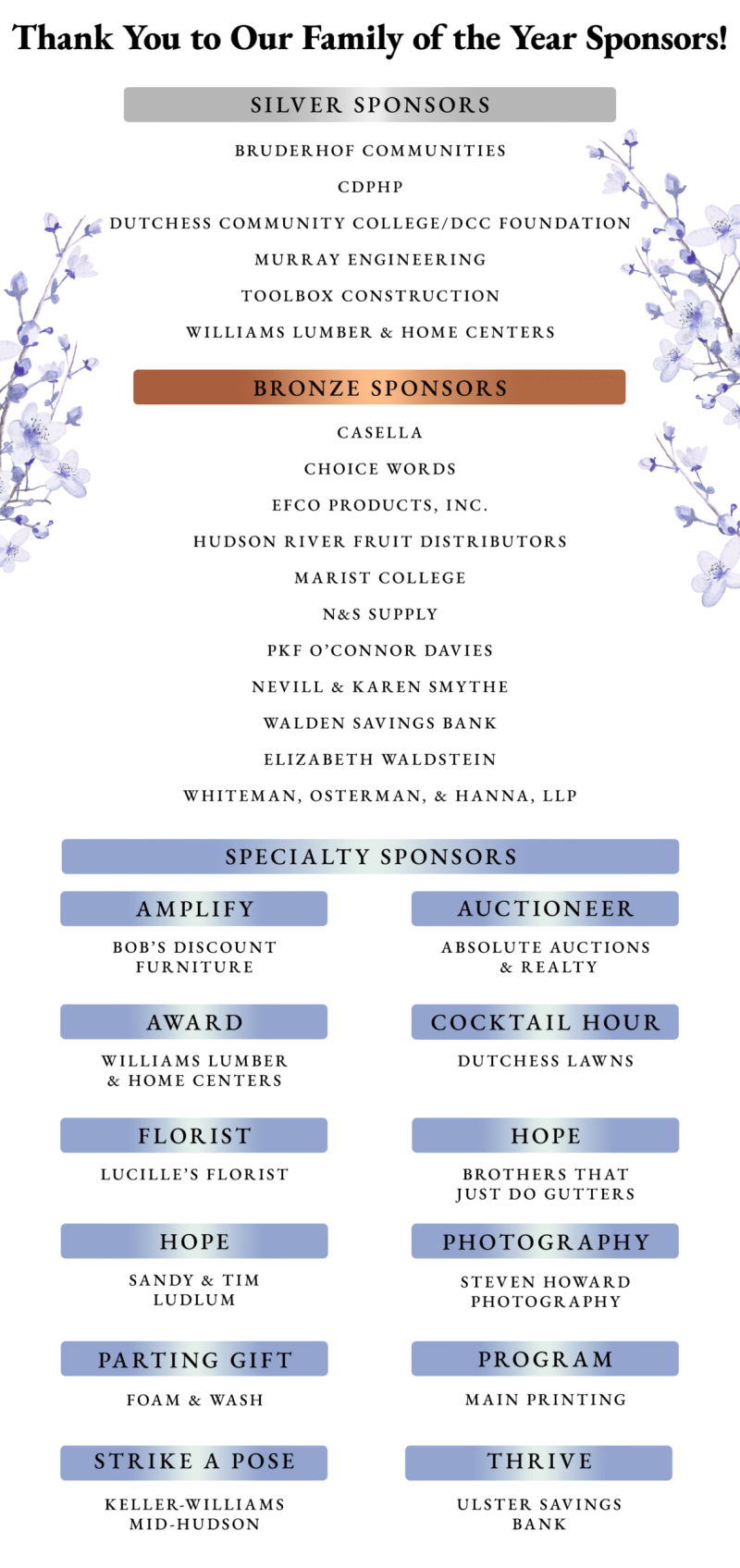 FOY Sponsors