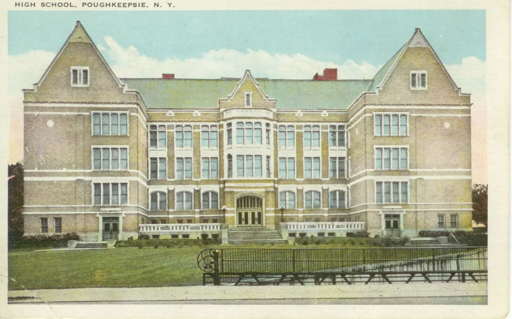 historic poughkeepsie high school fpc postcard1